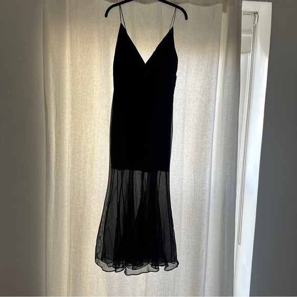 Rare Olivier Theyskens Runway FW18 Black Silk + Organza Minimalist Dress - Picture 4 of 7